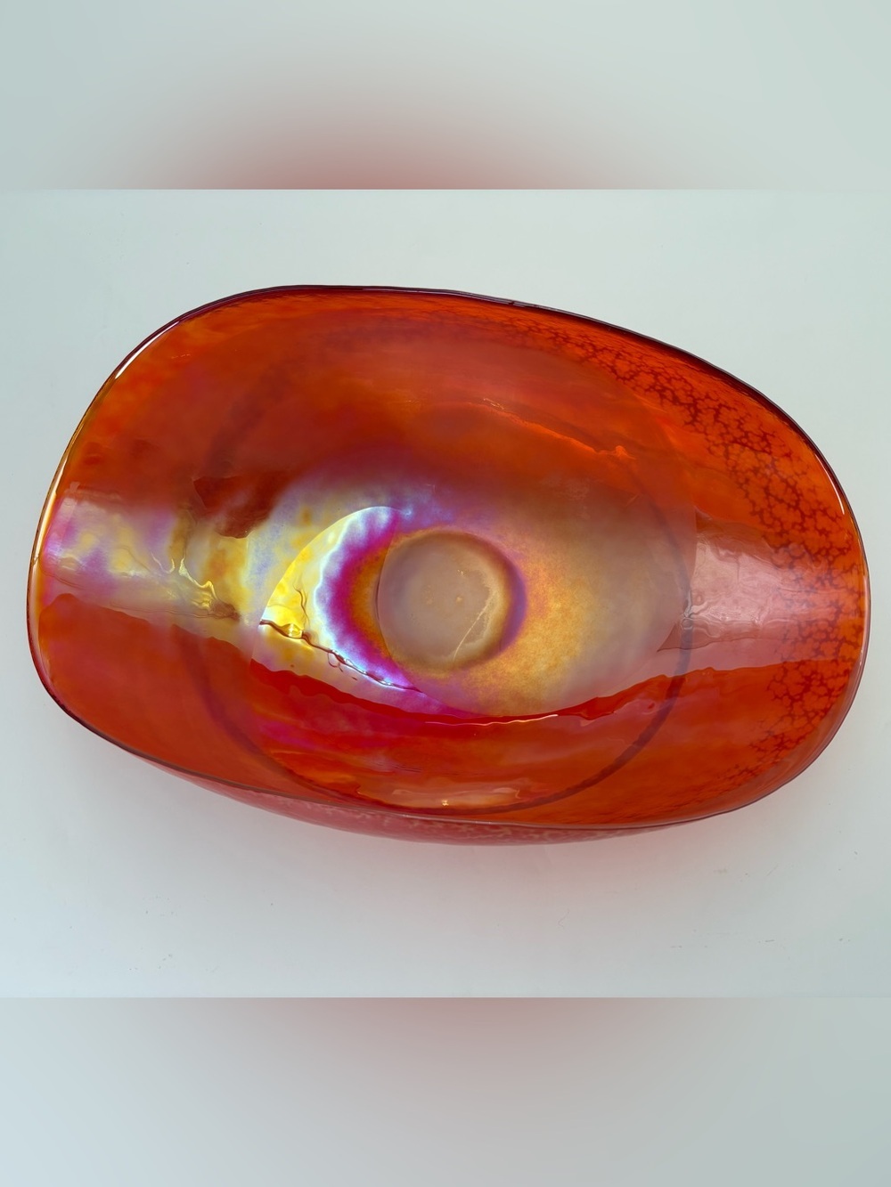 Large Murano Glass Sunset Bowl Crate & Barrel - Made in Italy - Picture 5 of 16